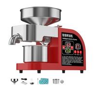 Pressa per olio elettrica completamente automatica in acciaio inox 304 con | Adatto per arachidi, sesamo, cocco, soia, semi di girasole e noci, design compatto x6