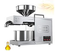 Pressa per olio, in acciaio inox elettrico commerciale, controllo della temperatura fredda/calda per arachidi e semi di girasole, capacità 3-6 kg/ora