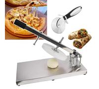 Pressa per pasta in acciaio inossidabile, produttore di pizza manuale regolabile per la cucina domestica, strumento di rotolamento antiaderente per la pasticceria del pane, accessorio compatto per la
