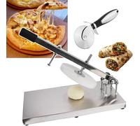 Pressa per Pasta per Pizza Manuale, Pressa per Pasta Regolabile in Acciaio Inox per Uso Domestico e Commerciale, Spessore Uniforme per Pizza, Chapati, Tortillas (da 12cm a 24cm),16CM