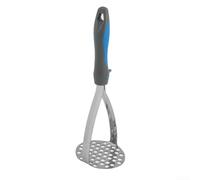 Pressa per patate in acciaio inossidabile con geometria ergonomica del manico per supportare l'allineamento naturale del polso durante la schiacciatura (grigio blu)