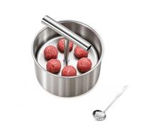 Pressa per polpette da cucina in acciaio inox, 6 palline, 2 pezzi | Per modellare rapidamente le palline di carne, pesce e verdure con meno ripetizioni manuali