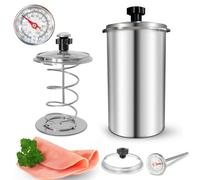 Pressa per prosciutto, con termometro, stampo per carne, per salumi, salumi, in acciaio inox, utensile da cucina gourmet, per preparare carne sana e casalinga, gadget da cucina