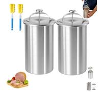 Pressa Per Prosciutto In Acciaio Inox Con Termometro, Macchina Per Carne Fatta In Casa, Stampo Per Salumi Sani E Carne Da Pranzo Per Cucina(2PCS)
