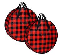 Pressa per racchetta da pong, copertura protettiva 2 pezzi, con cerniera con motivo a quadri, protezione bordi, stoccaggio con maniglia di trasporto, organizzatore di decorazione N