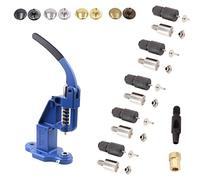 Pressa per rivetti e 5 set di fustelle per rivetti a tappo singolo, 5 mm, 6 mm, 7 mm, 9 mm, 12 mm, rivetti a tappo singolo, strumento di impostazione e kit perforatore