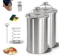 Pressa per Salumi in Acciaio Inossidabile, Stampo per Prosciutti Con Termometro, Pressa per Carni Cotte E Affettati, Strumento Robusto per Una Cucina Domestica Sana E Sandwich Fatti in Casa(A-2PCS)