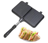 Pressa per sandwich: alloggiamento in alluminio pressofuso, strato di cottura antiaderente, comoda impugnatura, design a doppio pannello | Preparazione del pane tostato con pancake al formaggio per