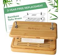 Pressa per tofu in bambù, colino per tofu integrato e vassoio antigoccia con garza, rimuove facilmente l'acqua dal tofu, scolapiatti e spremiagrumi, adatto per tofu da 473 ml, ottimo regalo per gli amanti del tofu