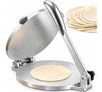 Pressa per Tortilla Manuale in Alluminio Pressofuso Pesante per Impasto | Design a Pressa Liscia per Tortillas Fatto in Casa, Involtini per Ravioli, Roti, Pane Piatto(silver,16cm)