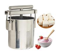 Pressa Per Yogurt Greco Da 2,5 Litri, Separatore Di Siero In Acciaio Inox, Riutilizzabile, Con Sacchetto Filtro, Maniglia Ergonomica, Ideale Per La Produzione Di Formaggio Fatto In Casa