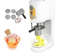 Pressa Professionale per Gelato Spaghetti, Macchina Soft Serve con 4 Stampi Intercambiabili, Operazione a Un Tocco, 8s, Acciaio Inox Alimentare per Gelateria, Food Truck,White
