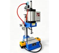 Pressa punzonatrice pneumatica 110/220V Punzonatrice pneumatica industriale | Pressa punzonatrice da banco,con comando a doppio pulsante e corsa del cilindro regolabile, lamiera(Pressure 200kg/440lbs)