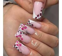 Pressa Quadrata Unghie Flows Fallo Stick On In 12 Taglie 24 French Tips Per Decorazioni Artistiche Punta Francese Unghie Finta