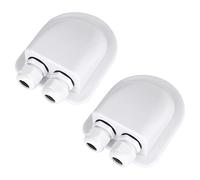 Pressacavo Doppio Ingresso,Vegena 2 Pezzi Passacavo Solare per Tetto,Passacavo Impermeabile a Doppio Cavo,Passacavo Pannello Solare ABS for Cavi 3-12mm,per Cavi Solari,Roulotte,Barche,Camper(Bianco)