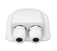 Pressacavo Solare da Esterno con Doppio Ingresso Cavo con Materiale ABS Impermeabile IP68 per Yacht, Facile da Installare per Pannelli Solari, Condizionatori d'Aria, Veicoli (White)
