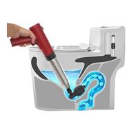Pressatore elettrico per WC con batteria al litio, senza fili, ad alta pressione, con 3 testine di aspirazione, fino a 30 applicazioni per carica, per WC, lavandino e doccia, rosso