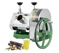 Presse-agrumes manuel pour canne à sucre, presse-agrumes en acier inoxydable avec orifice d'alimentation de 63 mm et filtre, poignée réglable, débit horaire de 110 lb.