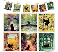 PRESSINART 6 Pezzi 6 Stili Spugna Assorbente Riutilizzabile Asciugatura Veloce Panno per Piatti Svedese 7.7 x 6.8 Pollici per La Pulizia del Piano Cucina Strofinaccio per Piatti da Cucina con Motivo