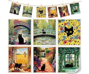 PRESSINART 6 Pezzi 6 Stili Spugna Assorbente Riutilizzabile Asciugatura Veloce Panno per Piatti Svedese 7.7 x 6.8 Pollici per La Pulizia del Piano Cucina Strofinaccio per Piatti da Cucina con Motivo