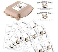 PRESSINART 60 Etichette per Cartoni Uova Fresche Non Lavate 5x10 Cm Rettangolari Autoadesive Etichette Packaging per Scatole Contenitori Azienda Agricola Mercati Negozio Forniture