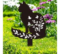 PRESSINART Marcatori di Tombe per Gatti per Cimitero Design di Piante da | Pali di Metallo per Il Memoriale Degli Animali Domestici, Placca Tombale Impermeabile per Cimitero Dei Gatti per Regali di