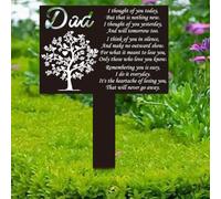 PRESSINART Piastra Commemorativa per papà in Metallo A Forma Rettangolare per Alberi Nera Decorazioni per Cimitero in Metallo Nero Picchetti Commemorativi per La Perdita del papà Caro da Collocare