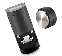 Pressino elettrico professionale for caffè espresso - Spinta 1200N, Testa in acciaio inossidabile for uso alimentare, Funzionamento One-Touch(Black,ScrewThread)
