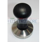 PRESSINO MANICO LEGNO NERO CON BASE INOX D.58mm FONDO PIATTO PRES764
