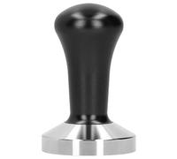 Pressino per caffè a fondo piatto, pressino manuale ergonomico per caffè con base a specchio, manico in acciaio inox 304 e lega di alluminio per la preparazione dell’espresso, (Nera)