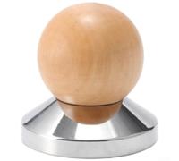 Pressino per caffè espresso con manico tradizionale in legno di faggio e base funzionale in acciaio inox, per allineamento portafiltro da 51 mm, 53 mm, 58 mm