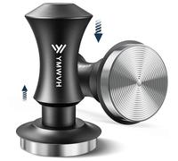 Pressino per caffè espresso da 53,3 mm con molle di ricambio da 9,1 kg/13,6 kg, nero, per barista professionale con base ondulata in acciaio inossidabile al 100%, compatibile con portafiltro Breville