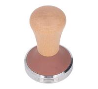 Pressino per caffè in legno di faggio con base in acciaio inossidabile per pressatura per espresso, strumento professionale per principianti nel bar di casa, 1 pezzo (51 mm)