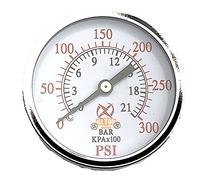 Pressione del compressore d'aria/manometro idraulico 2" fronte posteriore supporto 1/4" NPT 0-300 PSI