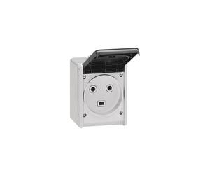 Presso a muro LEGRAND Plexo 2P+T 32A IP44 da installare in superficie Bianca - Nouvo