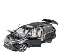 Pressofuso 1 24 Per Scala TOYOTA SIENNA MPV Van Diecast Toy Car Model Miniature Pull Back Sound & Light Doors Apribile Collezione Regalo Decorazione Per La Casa Giocattoli Metal Vehicles non RC(Nero)