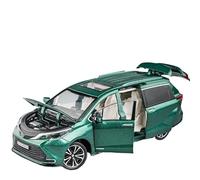 Pressofuso 1 24 Per Scala TOYOTA SIENNA MPV Van Diecast Toy Car Model Miniature Pull Back Sound & Light Doors Apribile Collezione Regalo Decorazione Per La Casa Giocattoli Metal Vehicles non RC(verde)