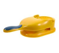 Pressore per Ravioli Manuale, Compatto, in PP Giallo, Impugnatura Lunga | Superficie Liscia Antiaderente, Forma Tonda Precisa, per Preparazione in Casa, Pizzerie e Torte Salate