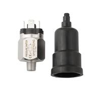 Pressostato a membrana per sistemi ad aria compressa e acqua con gamma regolabile da 0,1 a 1 MPa, filettatura da 1/4 "/ 1/8", IP54, costruzione in acciaio inossidabile e gomma