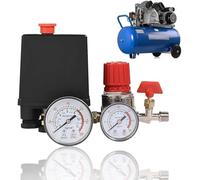 Pressostato Compressore Aria 4 Fori, Regolatore di Pressione Interruttore del Compressore, Piccolo compressore d'aria pressostato valvola di controllo collettore regolatore di rilievo con indicatori