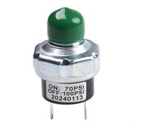 Pressostato compressore d'aria 90-120 PSI, 1/4 "per filettatura NPT, valvola di controllo CC 12V/24V per treno per sistemi di tromba e sospensioni pneumatiche, lega di alluminio (70-100PSI)