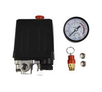 Pressostato compressore d'aria a 4 porte 175 psi con regolatore collettore e valvola di sicurezza per controllo industriale e relè per macchine utensili, 220 V AC, 15 A, 12 bar max
