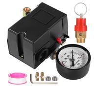 Pressostato compressore d'aria da 1/4, valvola di controllo della pressione 90-120 Psi, include manometro e valvola di sicurezza