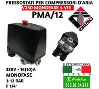PRESSOSTATO PER COMPRESSORI COMPRESSORE 1 VIA 4 VIA AD ARIA V400 V230 MONO TRI.
