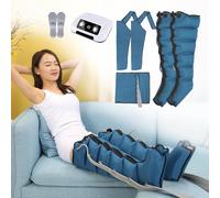 Pressoterapia 6 Camere D'Aria Pressoterapia Linfodrenaggio, Gambali Pressoterapia, Massaggiatore Compressione, Massaggiatore Per Piedi E Gambe A Compressione D'Aria (Blu, 2legs+2arms+1waist)