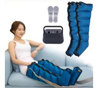 Pressoterapia e drenaggio linfatico, macchina massaggiatrice per gambe a compressione d'aria a 6 cavità, stivali a compressione elettrica per drenaggio linfatico, pressione temporizzata e re