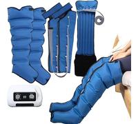 Pressoterapia Linfodrenaggio 6 Camere D'aria Pressoterapia per Casa per Gambe Braccia E Addome Massaggiatore a Compressione D'aria per La Circolazione Sanguigna e Sollievo (Blue, 2legs+2arms+waist)
