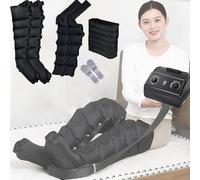 Pressoterapia Linfodrenaggio, Massaggiatore Gambe, Massaggiatore Circolatorio a Compressione d'aria e Antidolorifico, Migliora la Circolazione Sanguigna (Black, Two Legs+Two Arms+Waist)