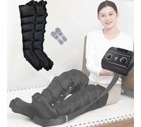 Pressoterapia Linfodrenaggio, Massaggiatore Gambe, Massaggiatore Circolatorio a Compressione d'aria e Antidolorifico, Migliora la Circolazione Sanguigna (Black, Two Legs)