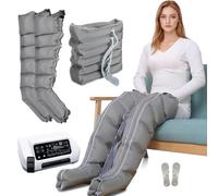 Pressoterapia Linfodrenaggio Professionale, Apparecchio Massaggiatore 6 Camere Pressoterapia per Casa, Sollievo Gambe Stanche e Migliore Circolazione, 6 Modalità di Massaggio